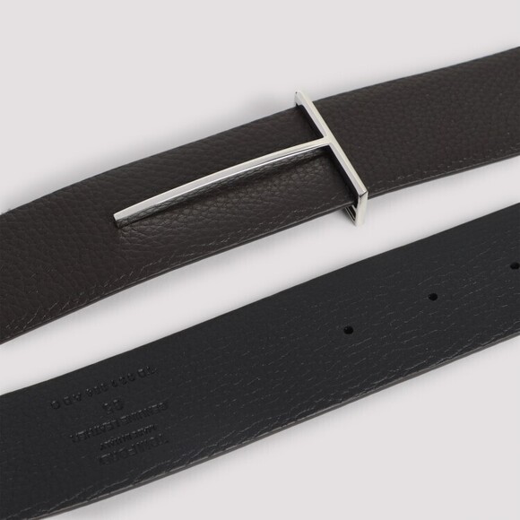 Tom Ford Textured Calf Leather Belt With Rectangular Metallic Buckle - NWT - Picture 2 of 2